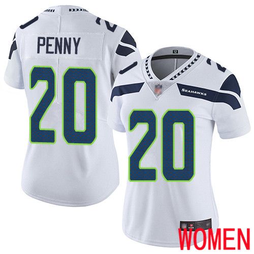 Seattle Seahawks Limited White Women Rashaad Penny Road Jersey NFL Football #20 Vapor Untouchable